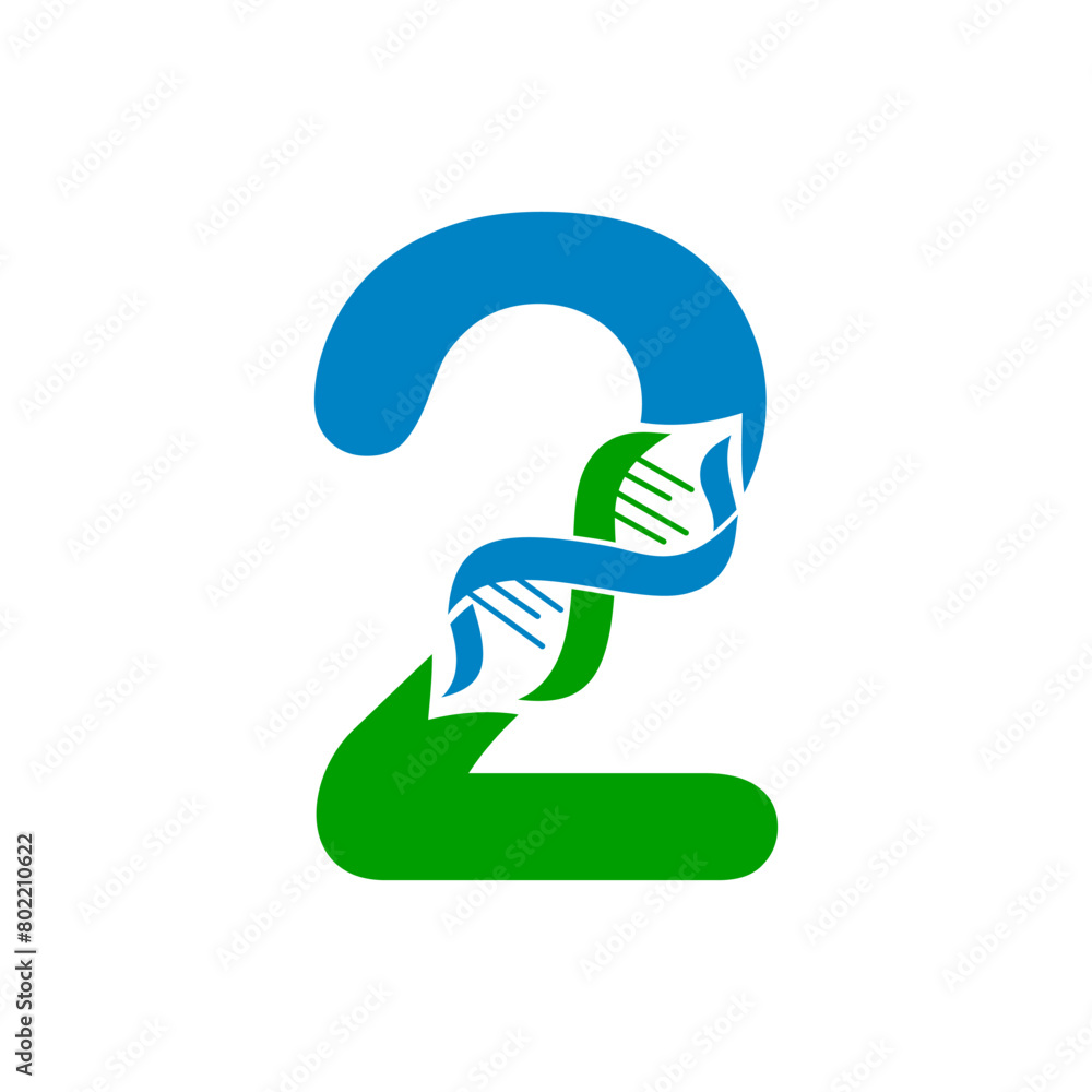 Two number dna logo template illustration Two number dna logo template illustration