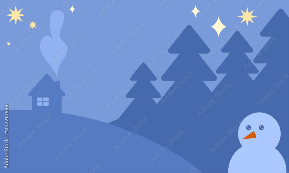 Fototapeta premium Winter night landscape