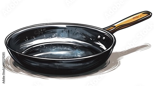 Modern Stainless Steel Cooking Pan in Isolation