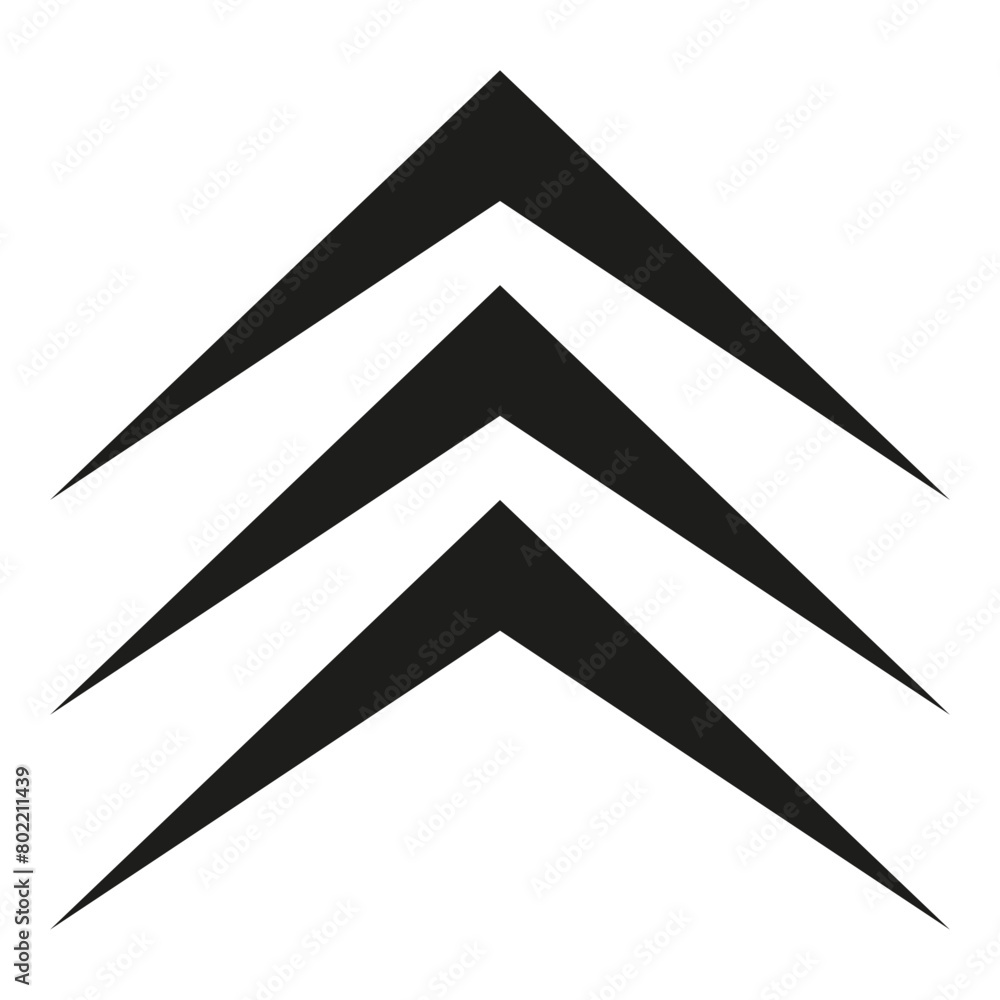 Black upward chevron arrow symbols - stock vector Black upward chevron arrow symbols - stock vector
