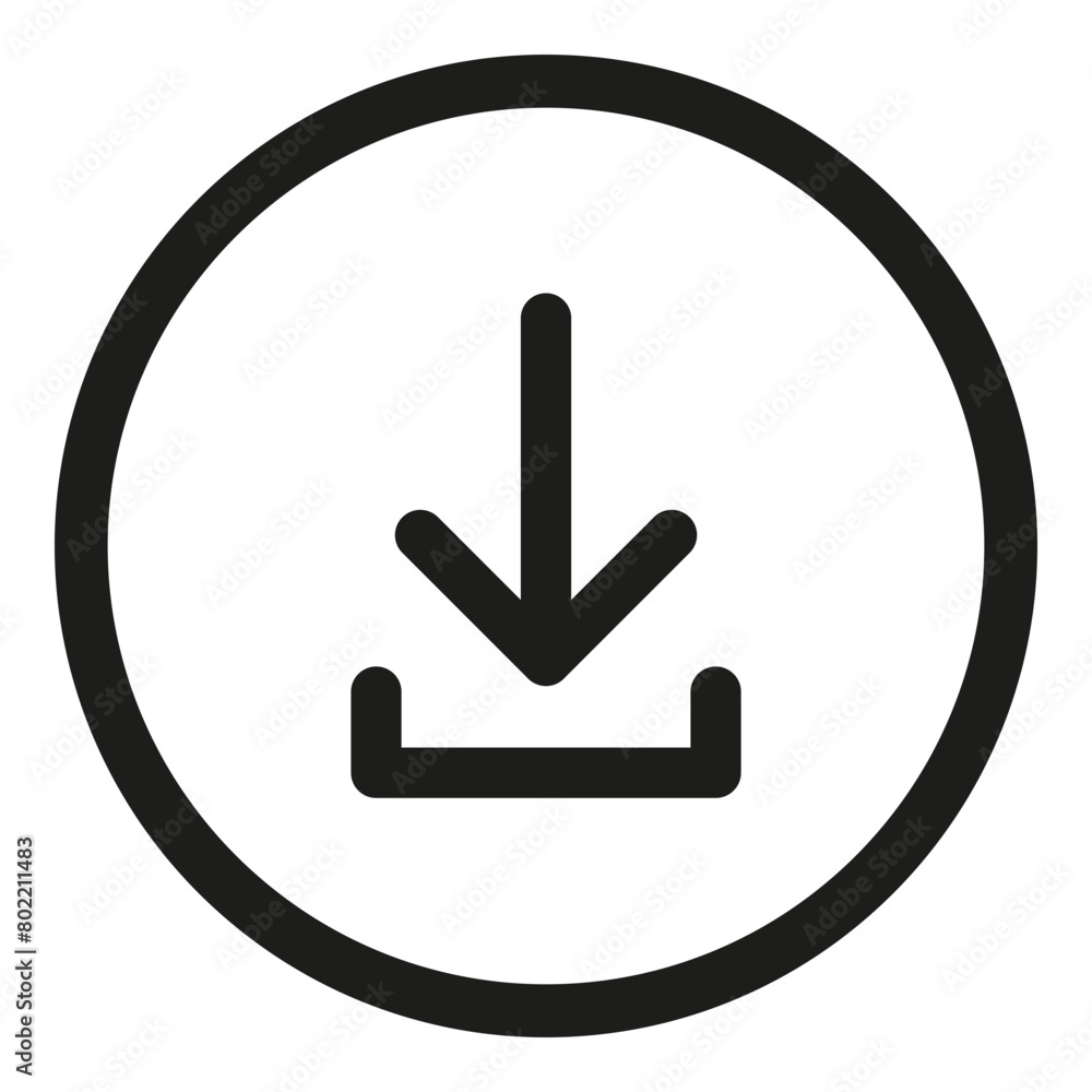 Download symbol arrow inside circle - stock vector Download symbol arrow inside circle - stock vector