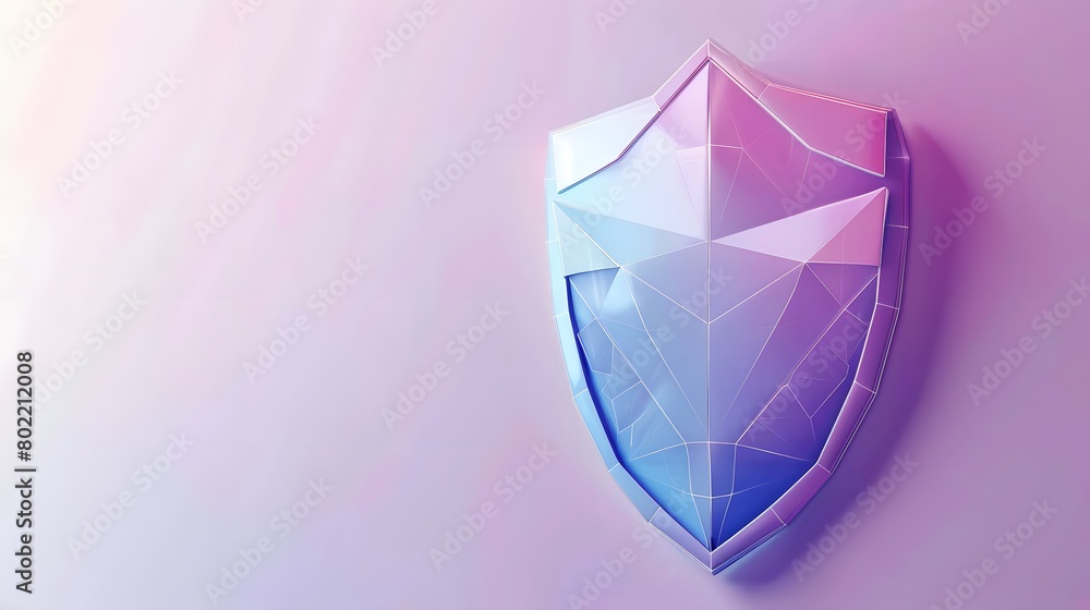 Cyber security safety shield in minimalistic style. 3d vector illustration. white background Cyber security safety shield in minimalistic style. 3d vector illustration. white background
