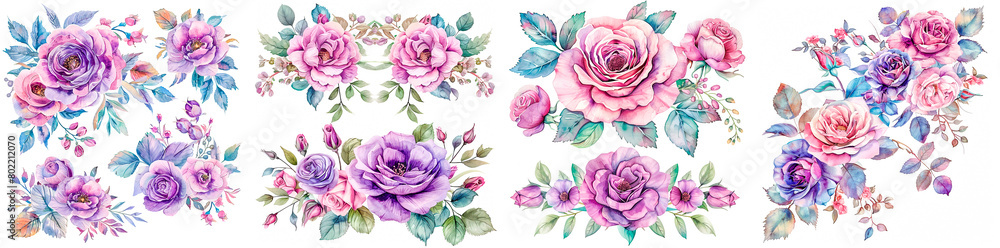 4 photos. Beautiful watercolor flowers. Ideal for wedding invitations, greeting cards and stationery. Customizable to suit your creative vision.
