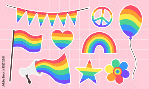 Pride Spectrum: LGBTQ+ Sticker Collection © MariiaMart