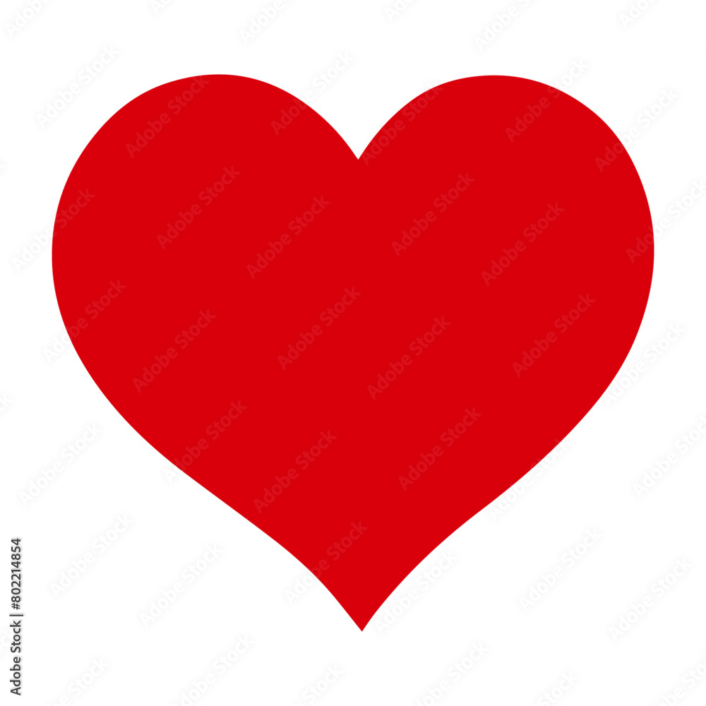Red heart isolated on transparent or white background. Vector illustration.