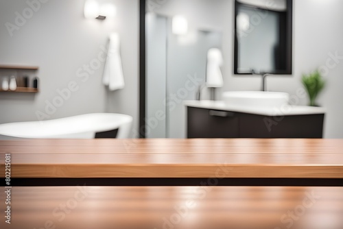 empty table in bathroom 