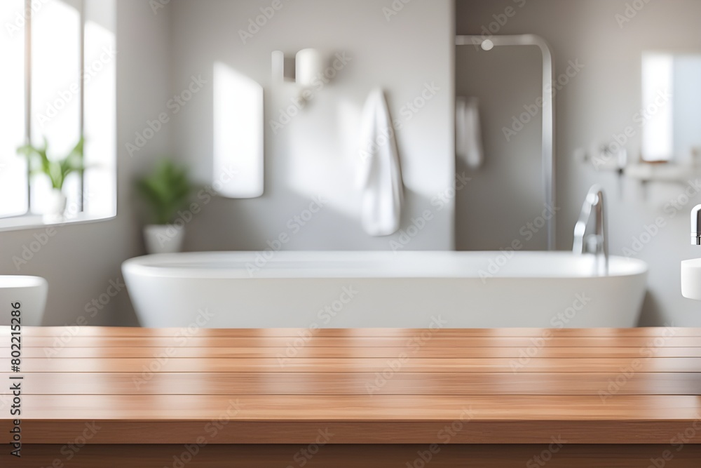 Fototapeta premium empty table in bathroom