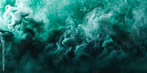 A misty mist of emerald green pigment suspended in a clear gel, photo