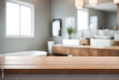 empty table in bathroom 