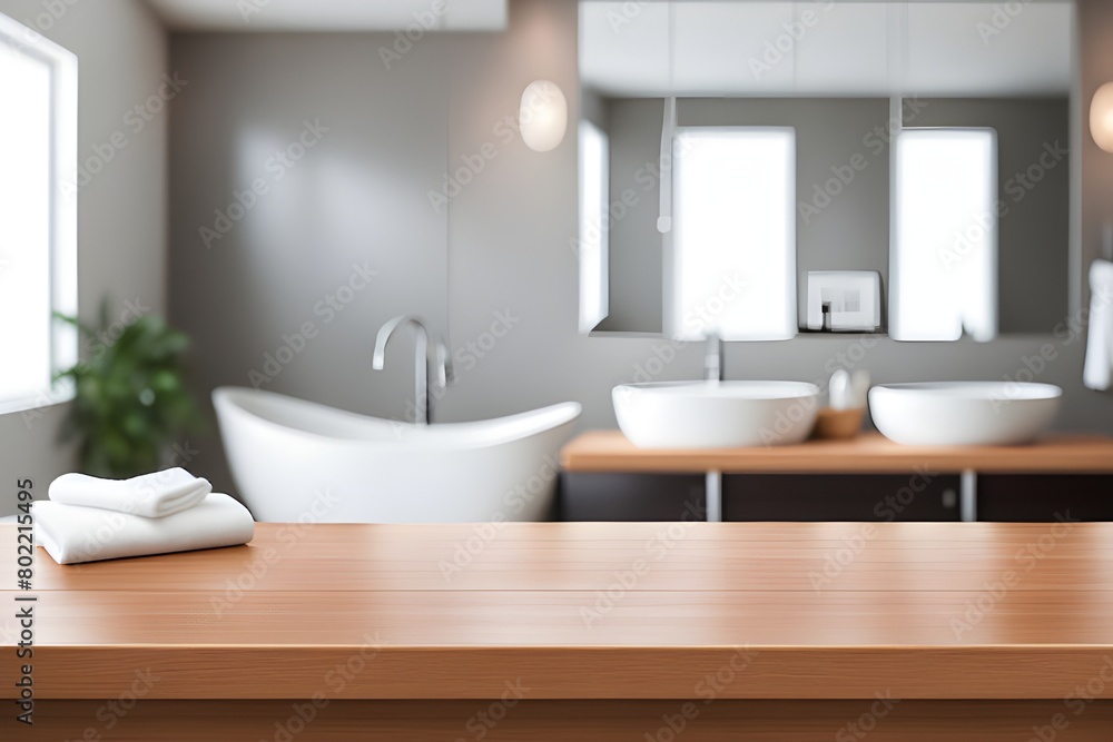 Fototapeta premium empty table in bathroom 