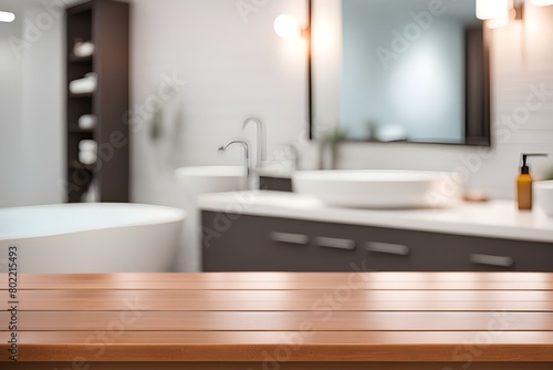 empty table in bathroom 