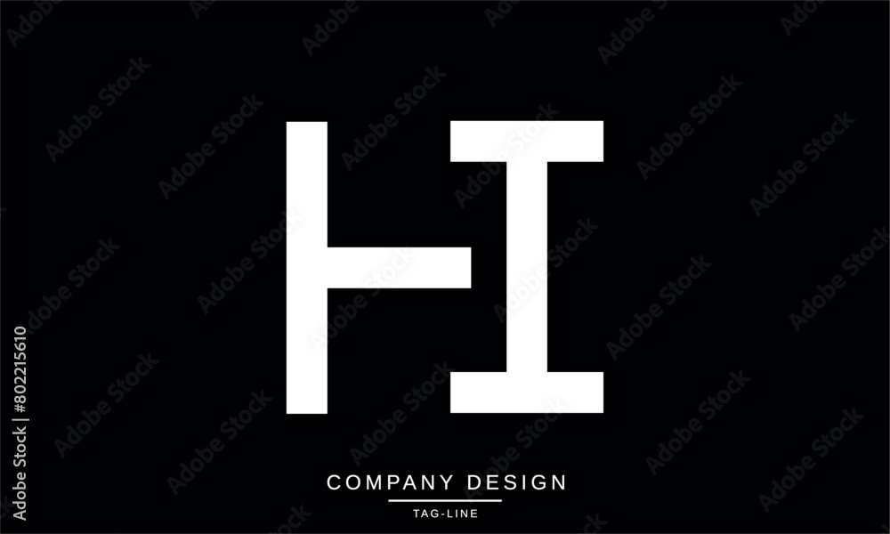 HI, IH Abstract Letters Logo Monogram Design Vector Initials HI, IH Abstract Letters Logo Monogram Design Vector Initials