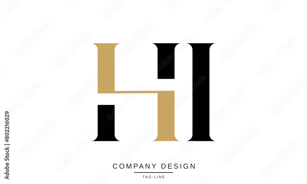 HI, IH Abstract Letters Logo Monogram Design Vector Initials HI, IH Abstract Letters Logo Monogram Design Vector Initials