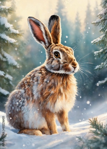 rabbit in winter 
