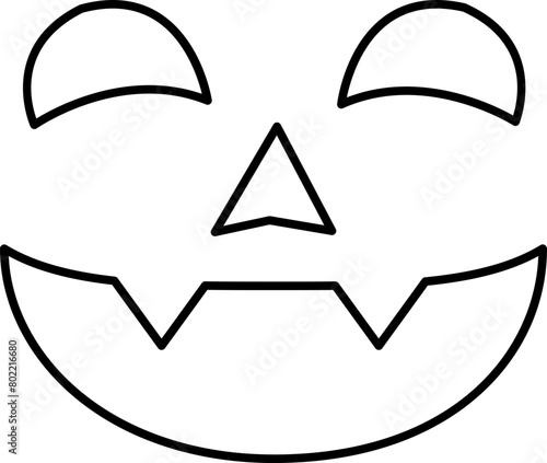 Jack o lantern face outline.
Jack o lantern smile outline vector symbol icon design.
Pumpkin face outline icon for Halloween isolated.