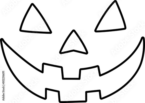 Jack o lantern face outline.
Jack o lantern smile outline vector symbol icon design.
Pumpkin face outline icon for Halloween isolated.