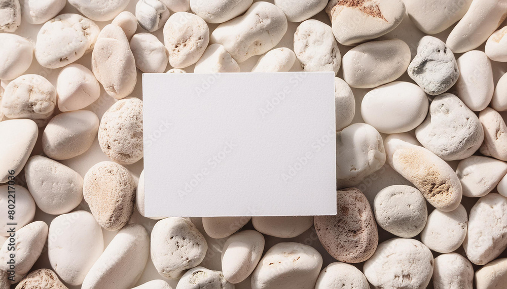 Obraz premium Mock-up of blank white poster on rock wall. Empty canvas for showcasing your artwork or design