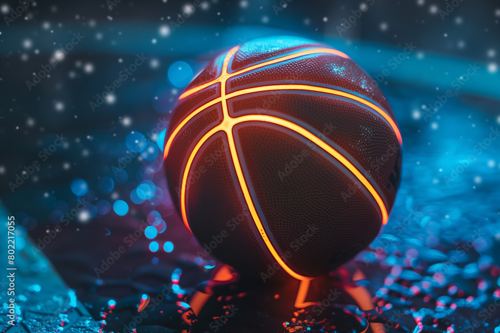 Fototapeta premium A glowing basketball