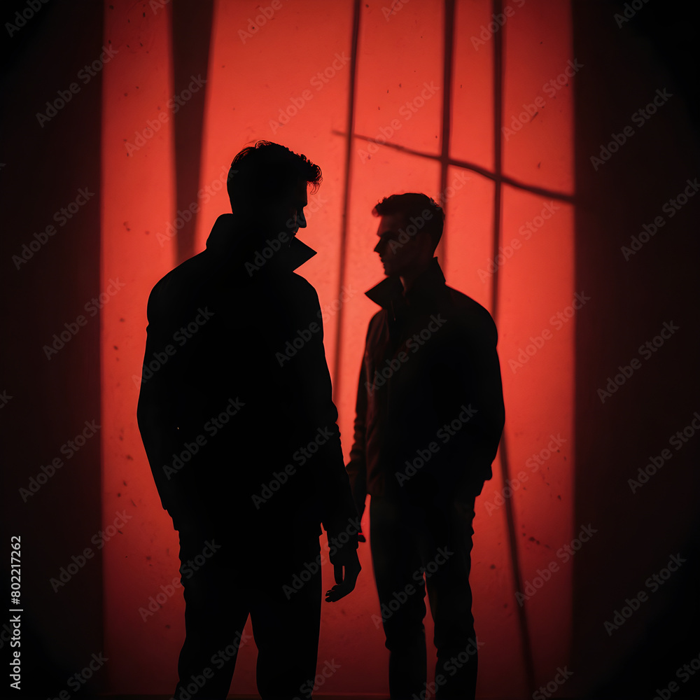 silhouette of a couple in a nightclub