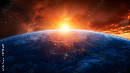 The Urgent Impact of Global Warming on Earth's Climate and Environment. Concept Climate Change Effects, Environmental Crisis, Global Warming Impact, Urgent Climate Action, Earth's Health