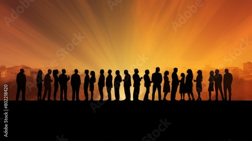 Diverse Silhouettes in Collaborative Harmony: Multiethnic Co-Workers in Agreement Pact for Unity and Collaboration - Teamwork Concept Illustration