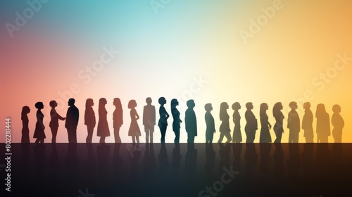 Diverse Silhouettes in Collaborative Harmony: Multiethnic Co-Workers in Agreement Pact for Unity and Collaboration - Teamwork Concept Illustration