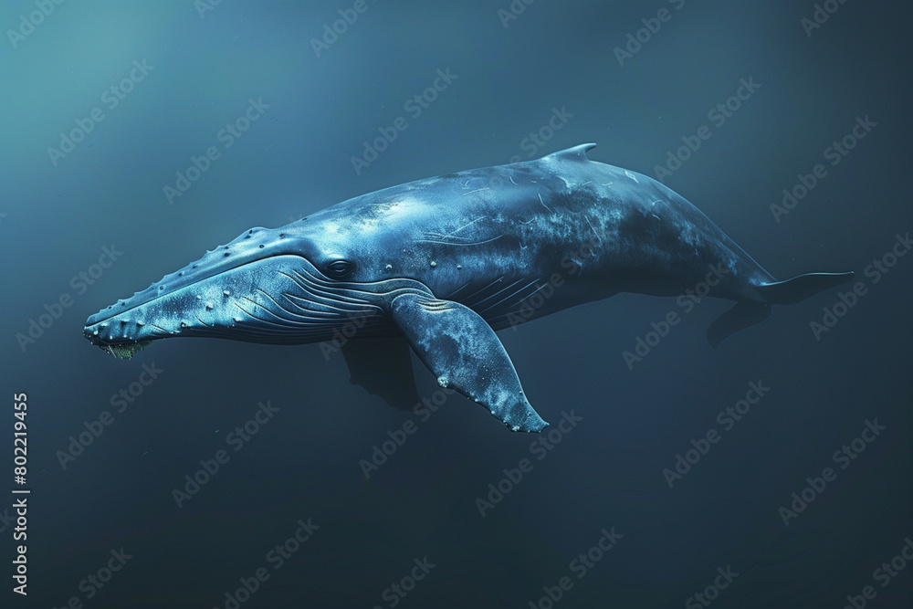 Fototapeta premium The whale is underwater