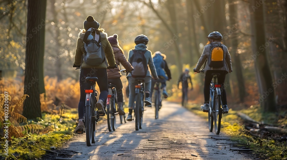 Fototapeta premium People taking part of the sustainable travel movement