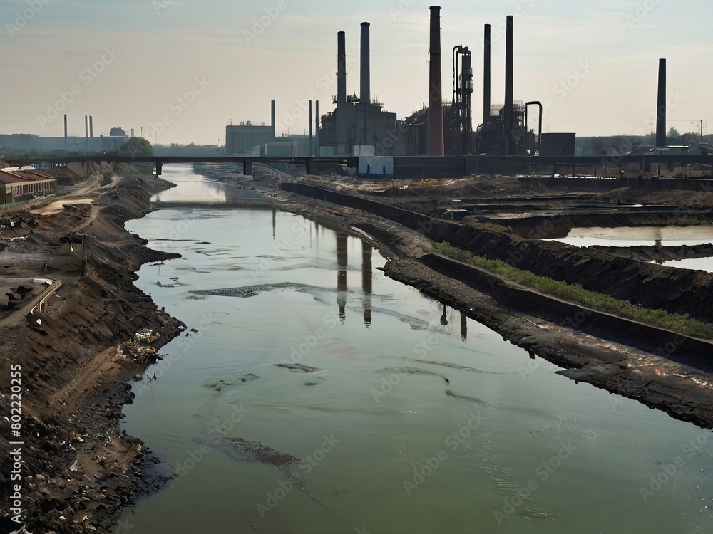 Water pollution in the river occurs because industries do not treat water before draining it