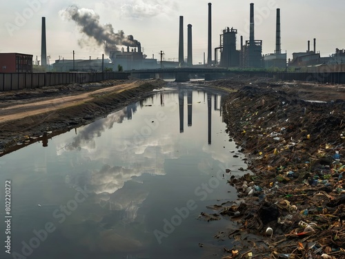 Water pollution in the river occurs because industries do not treat water before draining it
