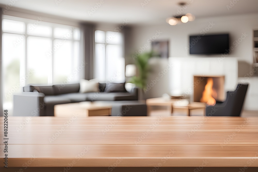 empty table in living room 