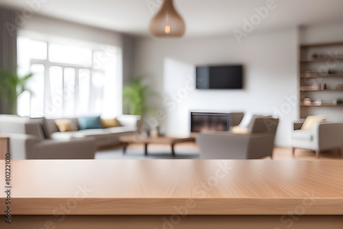 empty table in living room 