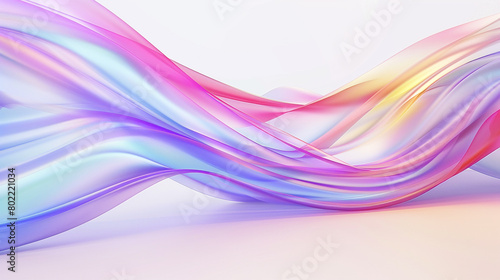  A vibrant multicolor wavy background flowing elegantly over a pristine white surface, with delicate lavender hues adding a touch of elegance and sophistication.