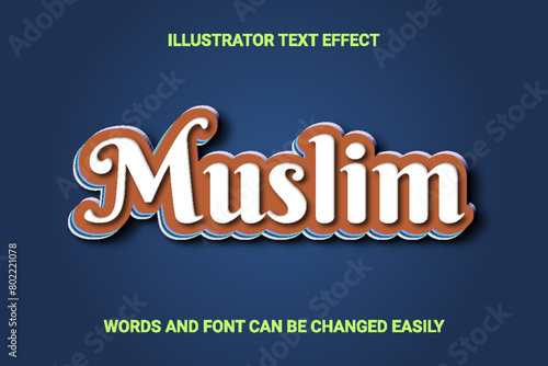 Editable text effect created with Illustrator. photo