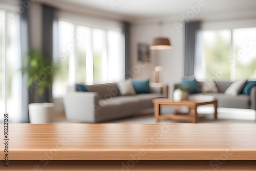 empty table in living room 