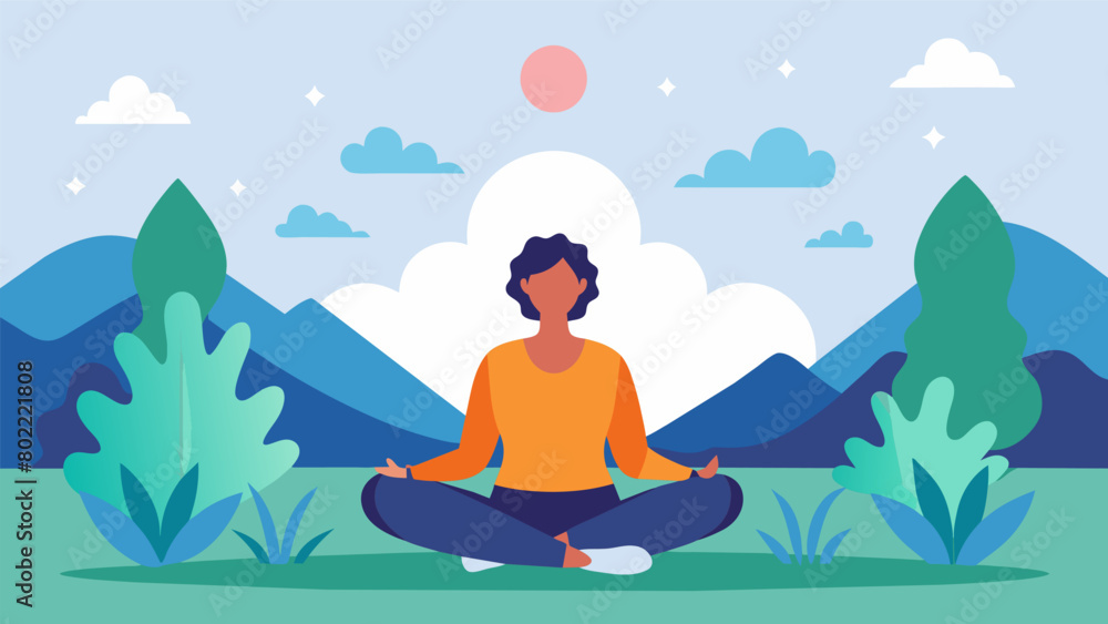 A person meditating in a peaceful outdoor setting reflecting on how their longterm wellness plan which incorporates ketamine therapy has positively.