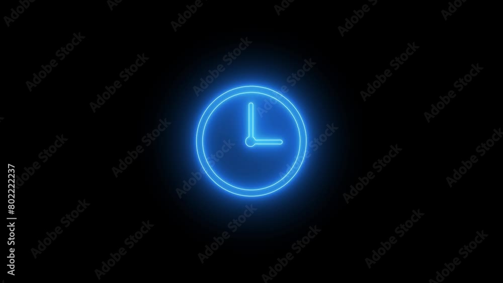 Glowing Clock icon 4k Animation. Glowing Clock icon 4k Animation.