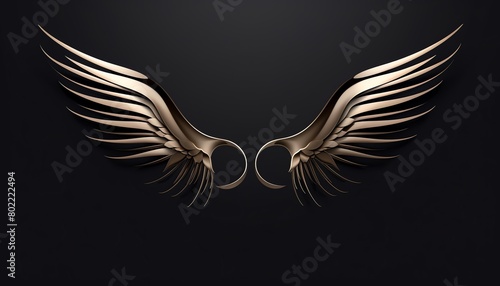 Minimalist Valkyrie wings logousing cleanflowing curves to form the wingsset against a dark background for high contrast.