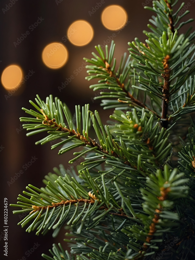 a classic Christmas greenery, Showcase a traditional pine twig, symbolizing holiday joy.