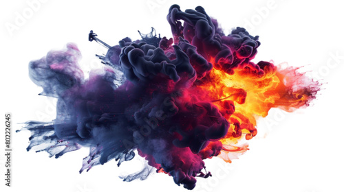 Color smoke png transparent set in 3d with no background. © Sun
