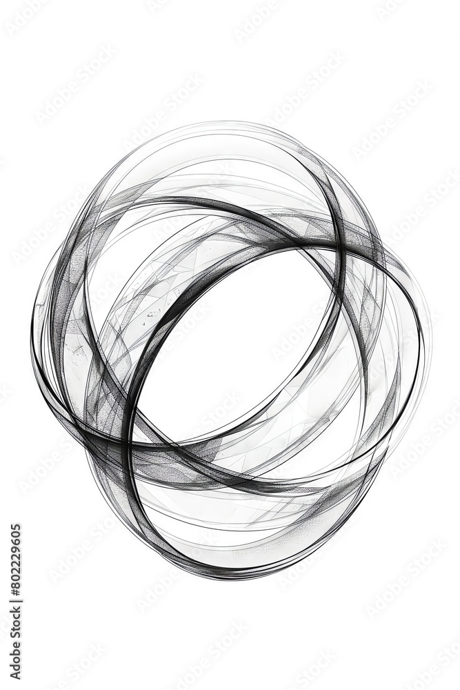 A digital drawing of a series of interconnected loops. A digital drawing of a series of interconnected loops.