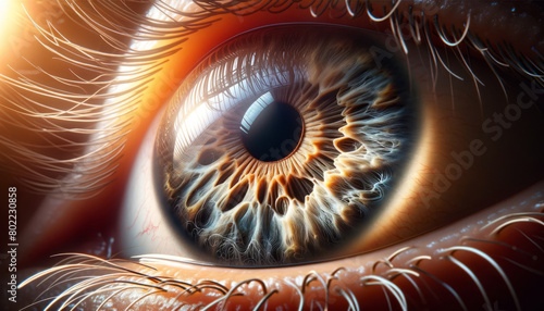 Realistic Illustration - Closeup of Human Eye photo