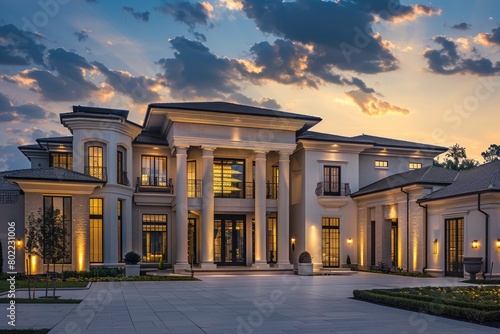 Twilight elegance--a symphony of classic and modern elements under the evening sky.