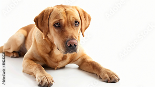 Cute Labrador dog isolated on white background