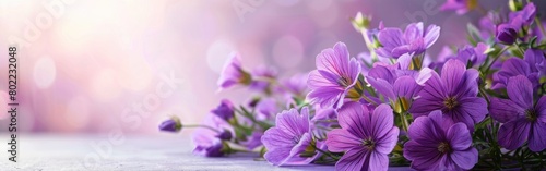 Blooming Love: Mother's Day Background with Purple Flowers and Text © hisilly