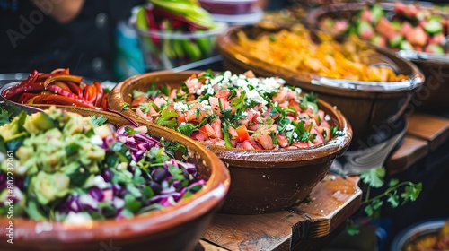 Vibrant colors and aromatic delights  mexican food festival culinary extravaganza photo
