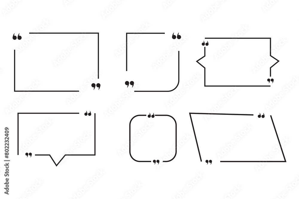 Simple Quotation Frames Quote box frame big set for the great design of speech quotation marks ...