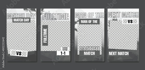 Sport social media post template , Football Match day , Full time , Next match	