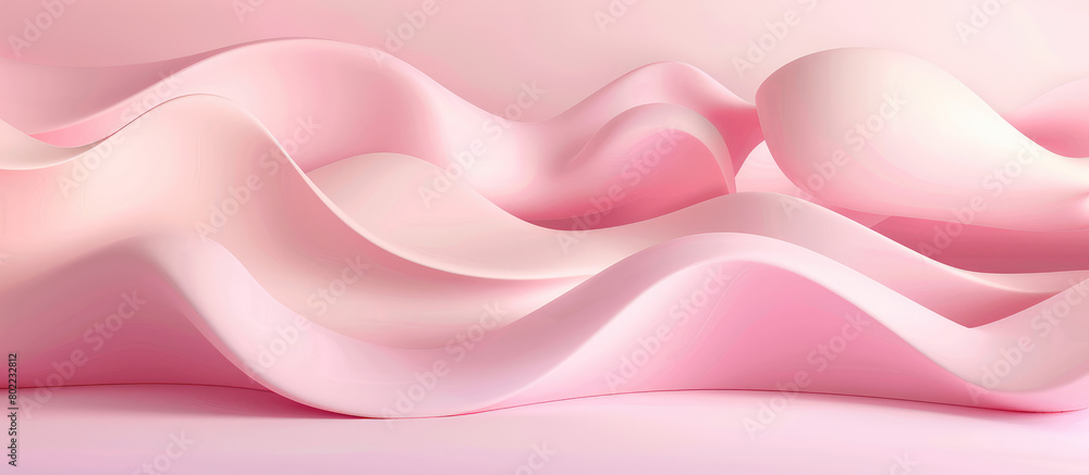 Obraz premium Modern art template, pastel pink colors, Abstract background with geometric graphic elements. Simple illustration background for presentation, banner, web. Minimalistic 3d texture.