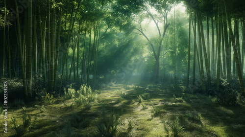 rays of light in the forest © muhammad